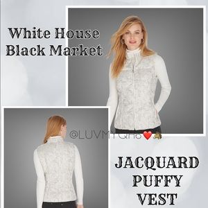 WHBM JACQUARD PUFFY VEST